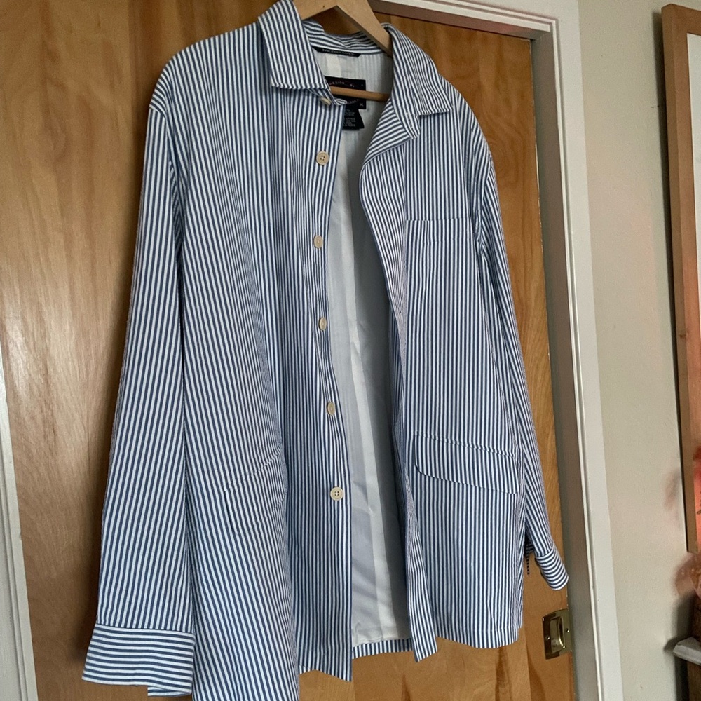 Faconnable seersucker shirt jacket xl